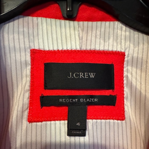 J. Crew Women's Orange Red Regent 98% Wool Stretch Lined Blazer Jacket Size 4 - Picture 5 of 7
